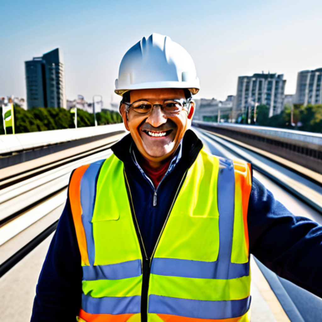 토목공학 직업 만족도 조사 - The Apex of Achievement and Legacy**

**Prompt:** A proud male civil engineer, middle-aged, with a r...