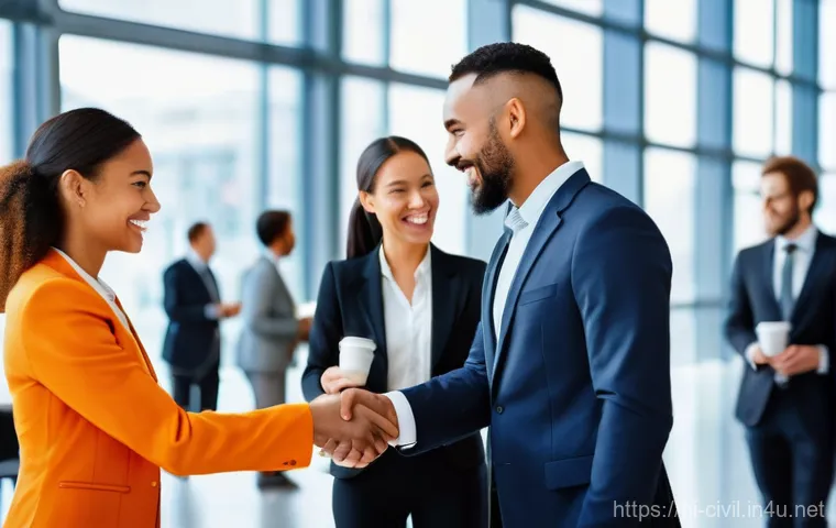 토목공학자들의 네트워크 형성 방법 - **Prompt 1: Virtual Networking and Collaboration**
    "A vibrant, high-angle shot of a diverse grou...