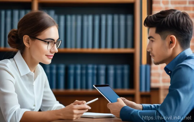 토목공학자들의 네트워크 형성 방법 - **Prompt 2: Professional Conference and In-Person Networking**
    "An eye-level medium shot capturi...