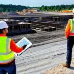 토목공학에서 측량 기술 활용 - **Prompt 1: Aerial Construction Site with Drone and 3D Modeling**
    A high-resolution aerial photo...